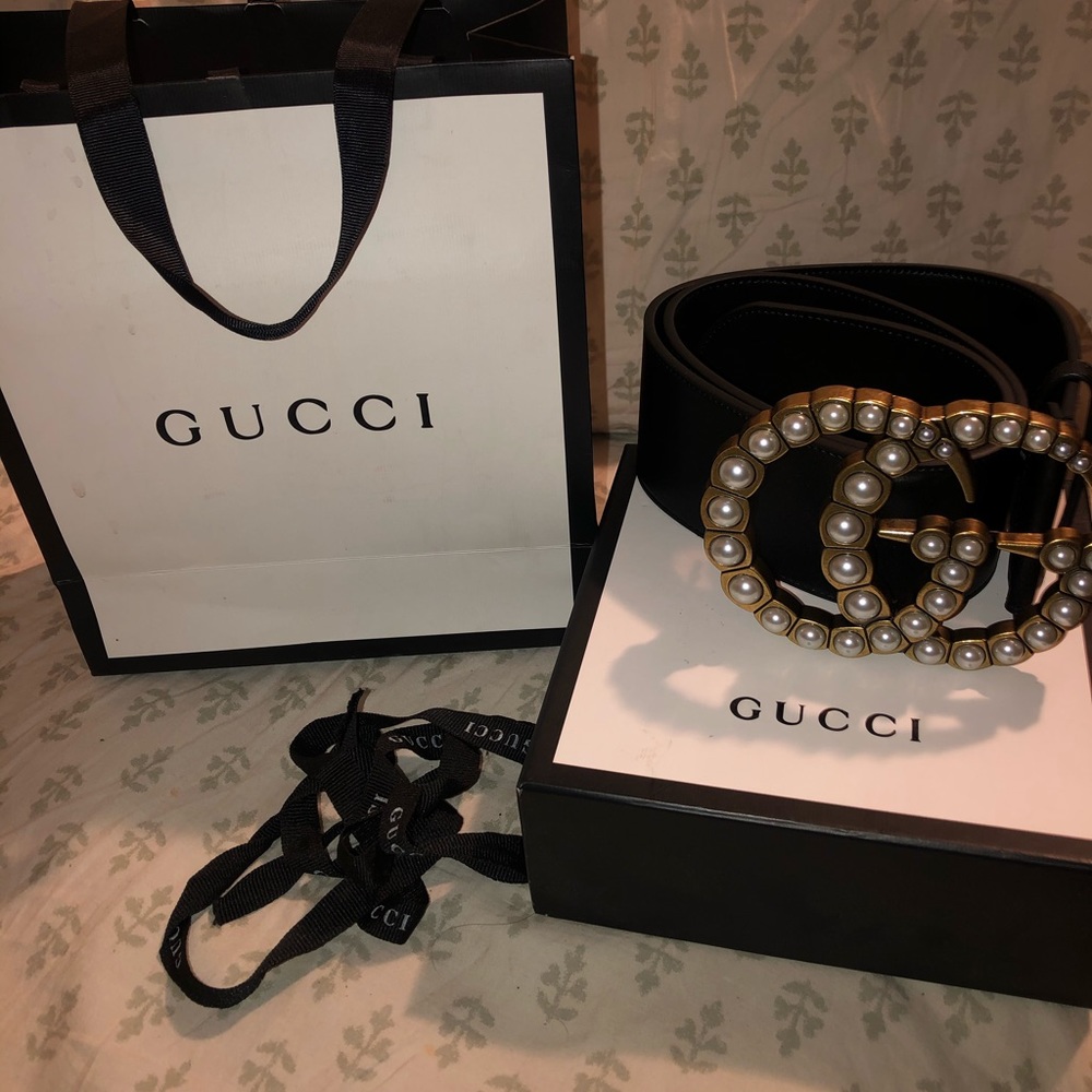 Gucci pearl belt